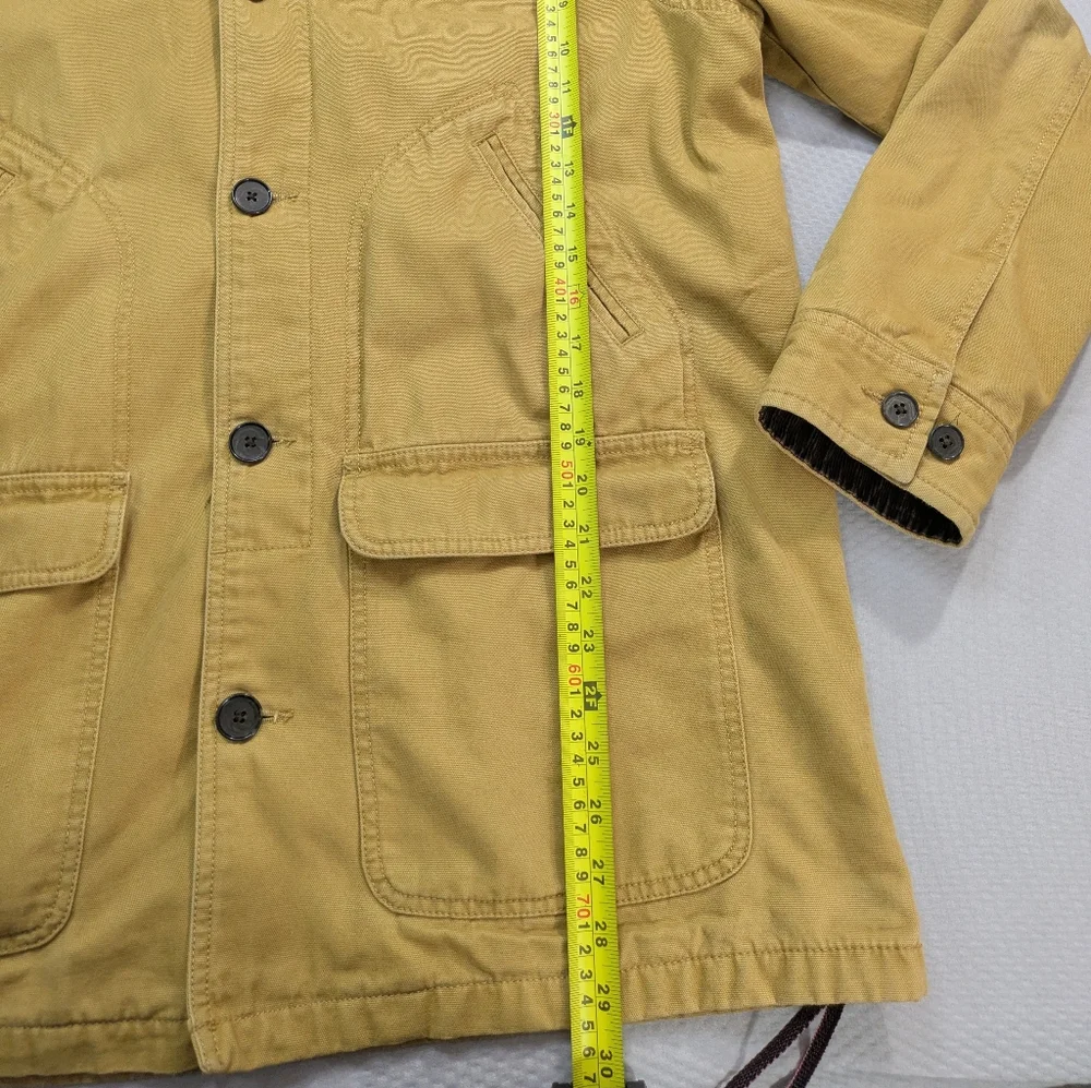 Lands End Chore Barn Jacket Men's Large Duck Canvas Lined Field Coat Brown Tan - Picture 2 of 11